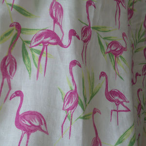FLAMINGOS! Breezy Retro Linen Cropped Pants